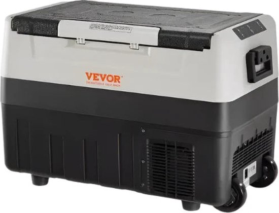 Vevor - Mini koelkast - Mini koelkast voor drankjes - Mini auto koelkast - Draagbare compressor koeler - Dual Zone - Mini koelkast voor op reis - 45L - 12/24V DC - 110-240V - Grijs van VEVOR