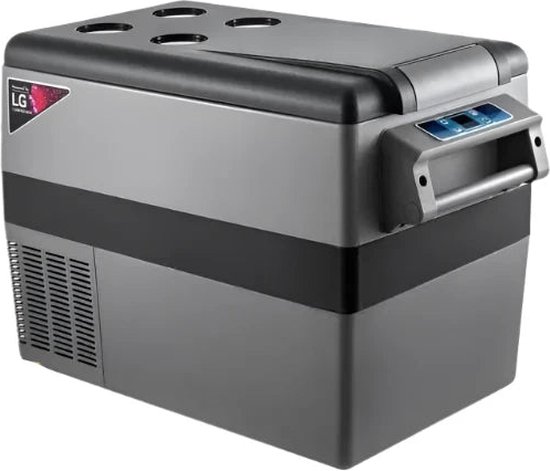 Vevor - Mini koelkast - Mini koelkast voor drankjes - Mini auto koelkast - Draagbare koeler voor kamperen - Koelbox voor kamperen - 45L - 12V/24V DC - 110-240V AC - 45W - Grijs van VEVOR