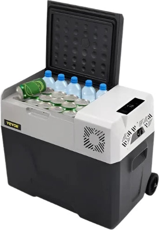 Vevor - Mini koelkast - Mini koelkast voor drankjes - Mini auto koelkast - Draagbare vriezer met wielen en handvat - Koelbox voor kamperen - 40L - 12V - Grijs van VEVOR