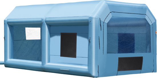 VEVOR Opblaasbare Spuitcabine, 6,4 x 4,1 x 3 M Opblaasbare Spuitcabine, met 1100 W Krachtig Blaas- en Luchtfiltersysteem, Draagbare Autolakcabine voor Middelgrote Voertuigen van VEVOR