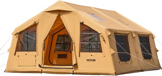VEVOR Opblaasbare Tent voor Kamperen 8-12 Personen Glamping Tent 4.8x3.6x2.2m van Merkloos