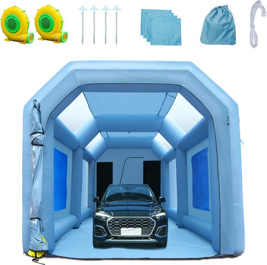 Vevor - opblaasbare verfcabine - 20x 10x 8ft - spuitcabine - incl. lucht filtersysteem van Merkloos
