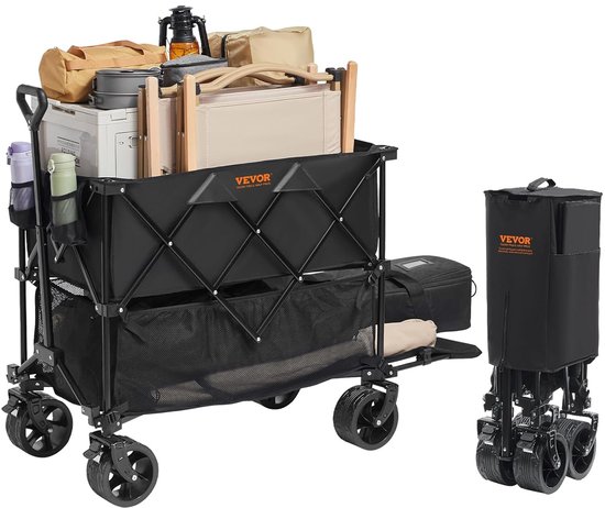 VEVOR Opvouwbare dubbeldekker, 400 l inklapbare terreinwielen, zware vouwwagen wagen 220 lbs gewichtscapaciteit voor - ShopVlot