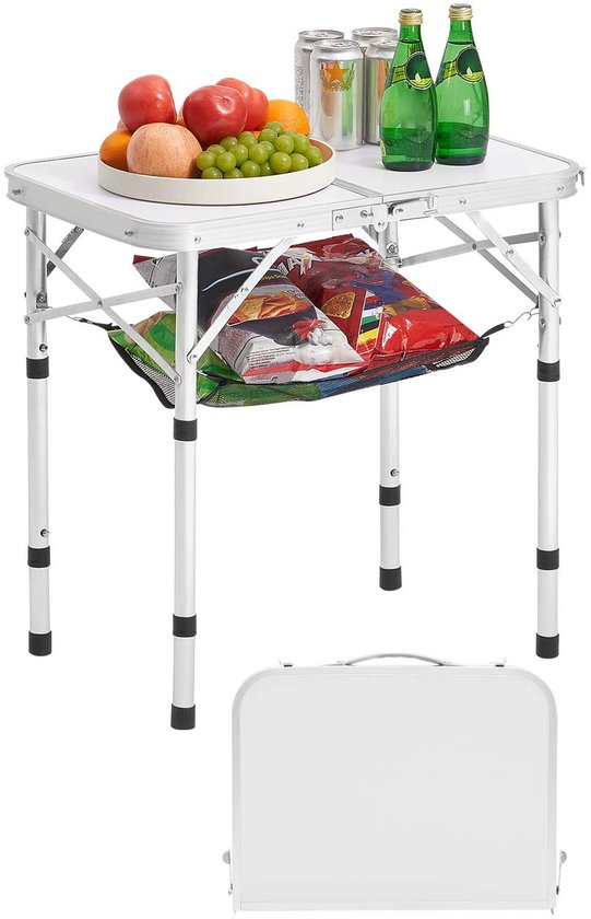 VEVOR Opvouwbare Tafel Draagbare Picknicktafel Buffettafel MDF 60cm Zilveren Picknicktafel