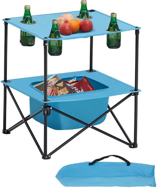 VEVOR Opvouwbare Tafel Draagbare Picknicktafel Buffettafel Oxford Stof 56cm Blauw van Merkloos