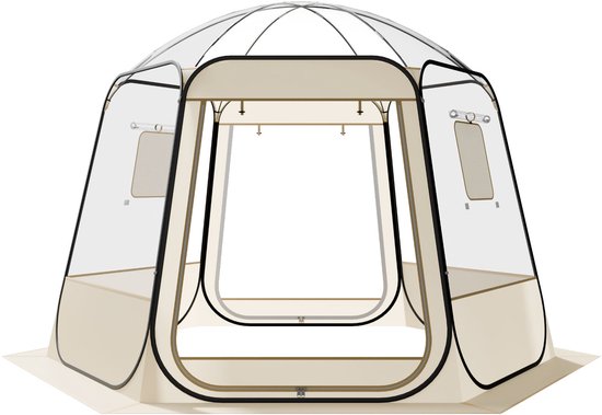 VEVOR Pop-up Bubble Tent, 30,5x27,5x22cm, Transparante Kampeertent, Tuinkoepel Iglo Tent met Ramen, Sporttent, 540° Panoramisch Uitzicht, voor 4-8 Personen, Terras, Achtertuin