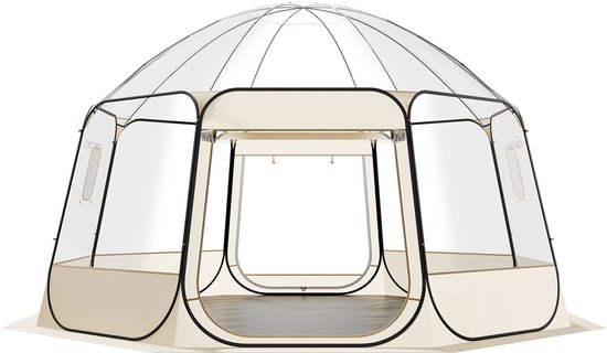 VEVOR Pop-Up Bubble Tent, 458 X 432 X 230 cm, Transparante Kampeertent, Tuinkoepel Iglo Tent met Ramen, Sporttent, 540° Panoramisch Uitzicht, voor 12-15 Personen, Terras, Achtertuin