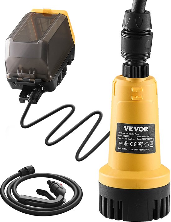 VEVOR Regentonpomp 2000l/U Waterpomp Dewalt 20v Max Accu (Niet Inbegrepen) van Merkloos