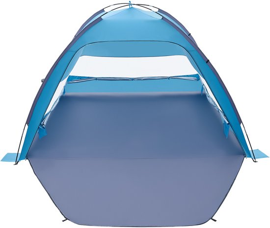VEVOR strandtent met zonnescherm voor 6 personen, UPF 50+ bescherming, draagbare strandtent met draagtas en grondankers, lichtgewicht strandparasol voor kamperen, vissen, picknicken, zonnetent van Merkloos