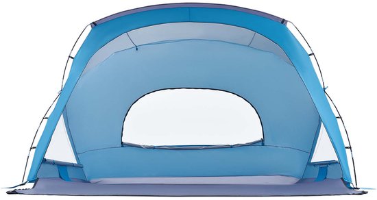 VEVOR strandtent met zonnescherm voor 6 personen, UPF 50+ bescherming, draagbare strandtent met draagtas en grondankers, stevige strandparasol voor kamperen, vissen, picknicken, zonnetent
