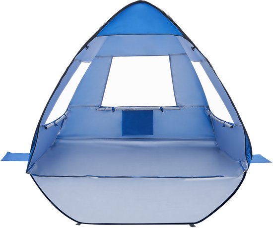 VEVOR strandtent/zonnescherm voor 2 personen, UPF 50+ bescherming, draagbare strandtent met draagtas en metalen stokken, compacte strandparasol voor kamperen, vissen, picknicken, zonnetent van Merkloos