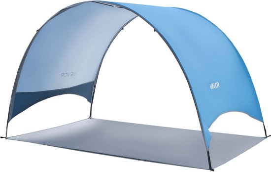 VEVOR strandtent/zonnescherm voor 3 personen, UPF 50+ bescherming, draagbare strandtent met draagtas en haringen, lichtgewicht compacte strandparasol voor kamperen, vissen, picknicken, zonnebaden van Merkloos