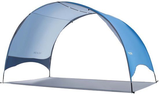 VEVOR strandtent/zonnescherm voor 4 personen, UPF 50+ bescherming, draagbare strandtent met draagtas en haringen, lichtgewicht compacte strandparasol voor kamperen, vissen, picknicken, zonnebaden van Merkloos