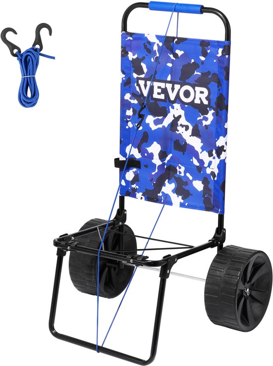 VEVOR Strandwagen, Handkar, Zandkar, Strandwagen, 31 Kg Laadvermogen, Opvouwbare Zandkar van Staal, Handkar 380 x 386 Mm, Robuuste Kar voor de Stranduitrustingwagen van Merkloos