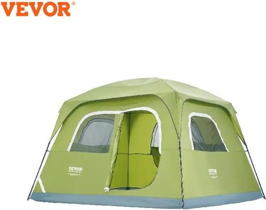 Vevor Tent - 6-Persoonstent - Familietent - Tent voor Kamperen en Outdoor - Directe Opzet - met Handige Draagzak - Camping - Groen - 6 personen - 305 x 275 x 200 van Vevor