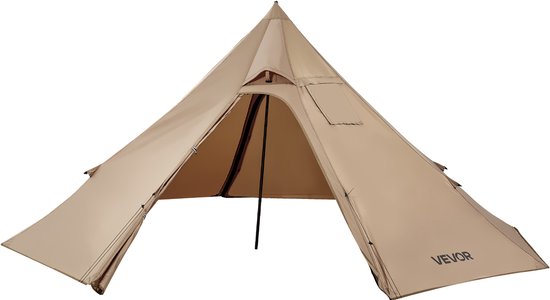 VEVOR Tipi Tent Kampeertent met Kachelaansluiting Tipi voor 2 Personen Hot Tent van Merkloos