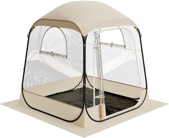 VEVOR Transparante Pop-up Tent Sporttent voor 2-4 Personen 160x160x182cm van Merkloos