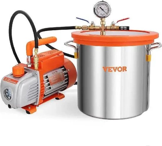 Vevor - Vacuümpomp - Koelmiddel vacuümpomp - Koelgereedschap - HVAC-koeling - Vacuümkamer - 3,5 CFM - 5 gallon - Oranje van Vevor
