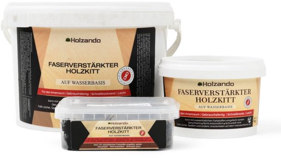 Vezelversterkte houtkit - Houtplamuur reparatie - Binnen buiten - Extra sterk vezelversterkt - 250 gram - Wit