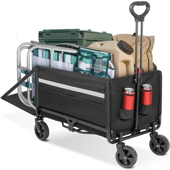 VH Supplies® Bolderkar Opvouwbaar - Bolderwagen - Handkar - 120L - Max 150kg van VH Supplies