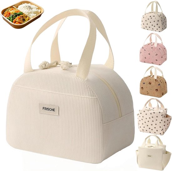 VHV-Lunchtas 6.5L - Kleine Geïsoleerde Lunchtas voor Dames en Heren - Opvouwbare Thermische Koeltas voor Werk, School en Camping - Beige van Vhv