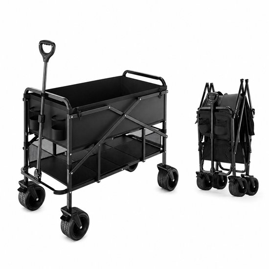 VidaStore bolderkar - Opvouwbare bolderkar - Bolderwagen - Bolderkar opvouwbaar - Bolderkarren - Max 200 kg en 200 l - 56x110x80