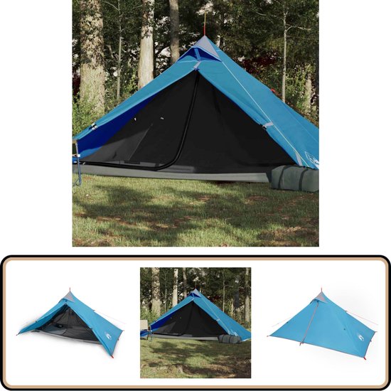 vidaXL 1-persoons Tipitent Waterdicht Blauw Tent - Tipi Tent - Kampeeruitrusting - Slaapzak - Camping Accessoires van Vidaxl