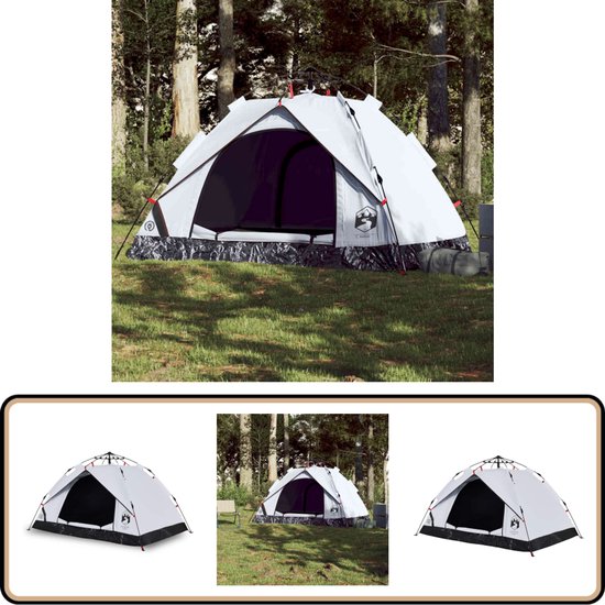 vidaXL 2-Persoons Koepeltent Verduisterend Wit Kampeertent - Tent - Koepeltent - Tweepersoons Tent - Campingtent van VidaXL