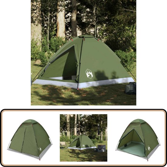 vidaXL 2-Persoons Koepeltent - Waterdicht - Olijfgroen Tenten - Koepeltent - Campingtent - Tweepersoonstent - Waterdicht Tent van Vidaxl