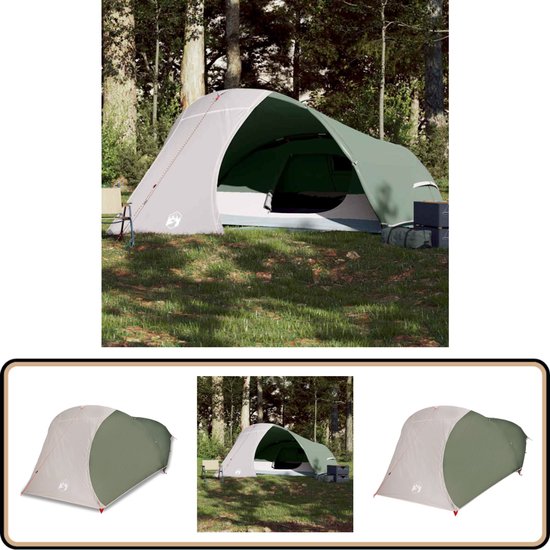 vidaXL 4-persoons Koepeltent - Groen en Waterdicht Kampeerten - Tent - Koepeltent - Campingtent - Groene Tent van Vidaxl