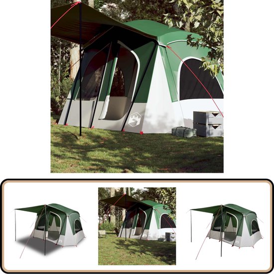 vidaXL 5-persoons Tent - Waterdicht Groen Kampeertent - Bungalowtent - Tent - Outdoorleven - Vakantiehuisje van VidaXL