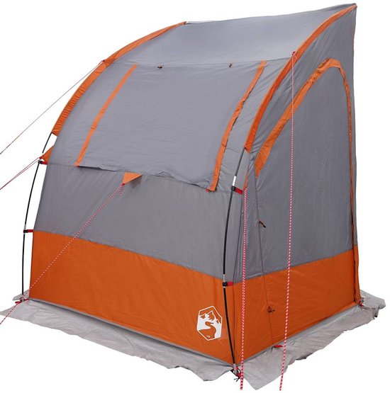 vidaXL - Achterkleptent - met - dak - Grijs - en - Oranje - 194 - x - 180 - x - 210 - cm - taft van Merkloos