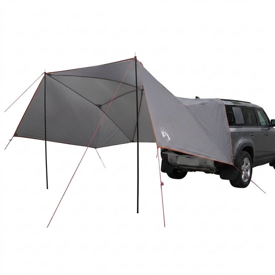 vidaXL - Auto - Tent - 308 - x - 215 - x - 220 - cm - Grijs - en - Oranje - Polyester - en - Staal van Vidaxl
