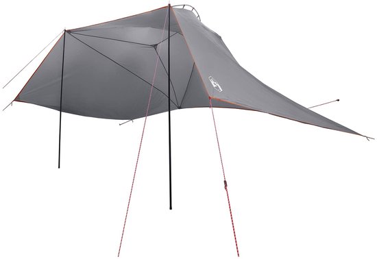 vidaXL - Auto - Tent - 350 - x - 250 - cm - Grijs - en - Oranje - Polyester - en - Staal van Vidaxl