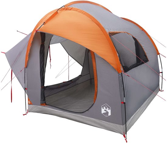 vidaXL - Auto - Tent - Grijs - en - Oranje - 239 - x - 210 - x - 210 - cm - Polyester - en - Staal