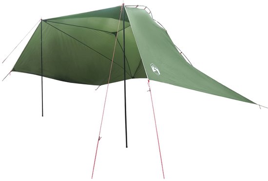 vidaXL - Auto - Tent - met - dak - Groen - 350 - x - 250 - cm - Polyester - en - Staal