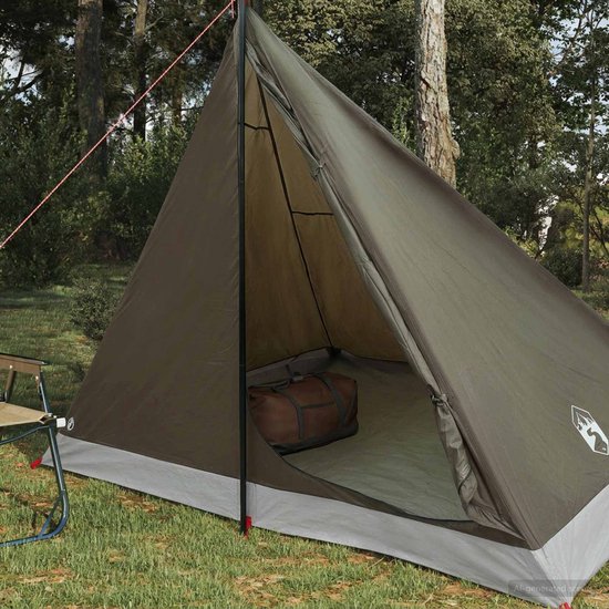 vidaXL - Backpacking - Tent - Bruin - en - Grijs - 4-persoons