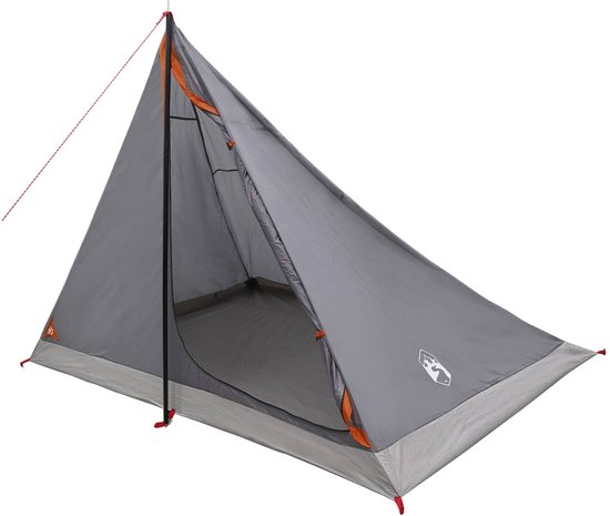 vidaXL - Backpacking - Tent - Grijs - en - Oranje - 4-persoons van Vidaxl