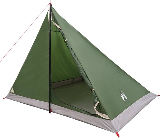 vidaXL - Backpacking - Tent - Groen - 4-persoons - 185T - Polyester - met - PU - Coating van Merkloos