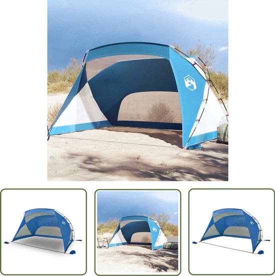 vidaXL Beachtent - Strandtent - Strandtent 274x178x170/148 cm 185T polyester azuurblauw - Parasol - Zonnebescherming - Vakantiehuis van Merkloos