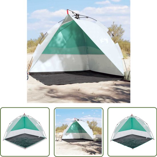 vidaXL Beachtent - Strandtent - strandtent waterdicht snelontgrendeling zeegroen - Parasol - Zonnebescherming - Outdoor van Merkloos