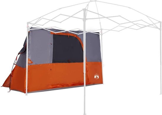 vidaXL - Binnentent - met - dak - Grijs - en - Oranje - 280 - x - 220 - x - 176 - cm - taft van Merkloos