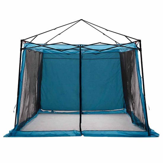 vidaXL - Binnentent - met - dak - met - opslag - Blauw - 303 - x - 303 - x - 196 - cm - taft van Merkloos