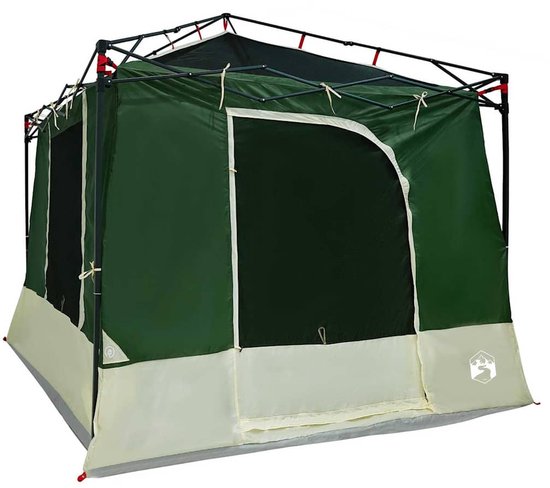 vidaXL - Binnentent - met - dak - met - opslag - Groen - 290 - x - 288 - x - 234 - cm - taft van Merkloos