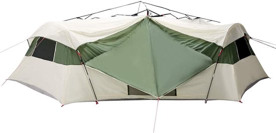 vidaXL - Binnentent - met - dak - met - opslag - Groen - 520 - x - 520 - x - 190 - cm - taft