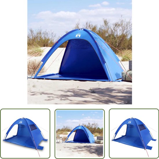 vidaXL Blauwe Strandtent - Strandtent - Strandtent waterdicht azuurblauw - Strandtenten - Beachtent - Parasol van Merkloos