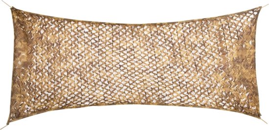 vidaXL - Camouflagenet - met - opbergzak - 312x140 - cm - zandkleurig van Vidaxl