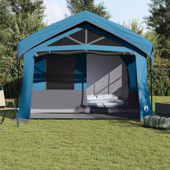 vidaXL - Camping - Tent - met - Ramen - Blauw - 10-Persoons - Waterdicht van Vidaxl