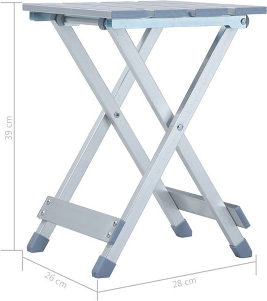 vidaXL - Campingkruk - 28x26x39 - cm - aluminium van VidaXL