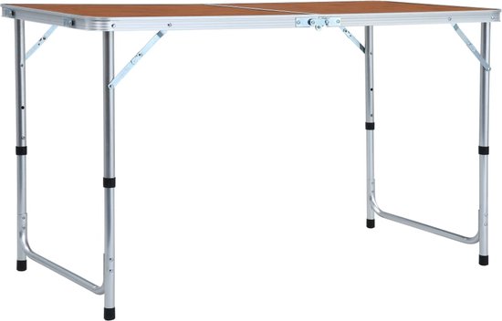 vidaXL - Campingtafel - inklapbaar - 120x60 - cm - aluminium van VidaXL